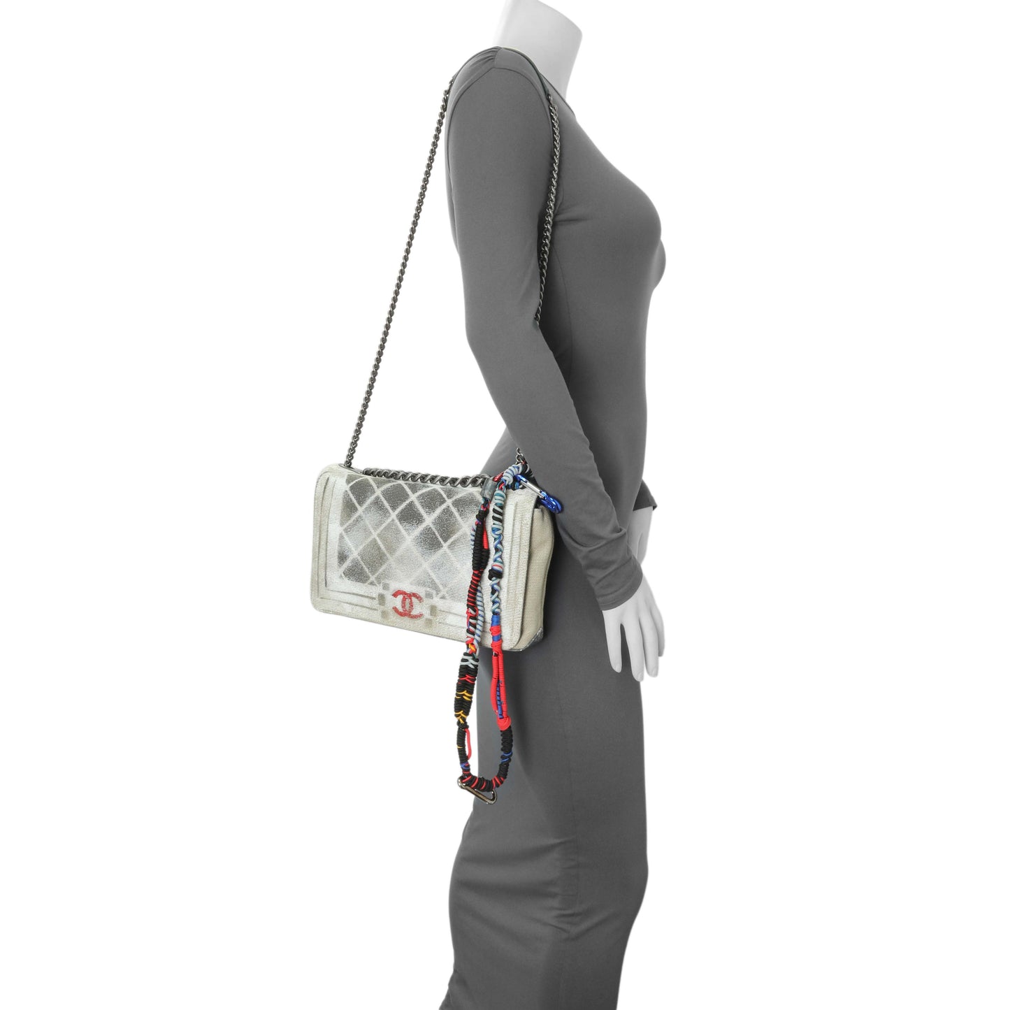 Exclusive Chanel Beige Canvas Tromp L’Oeil Graffiti Oh My Boy Flap — Alternate View 8