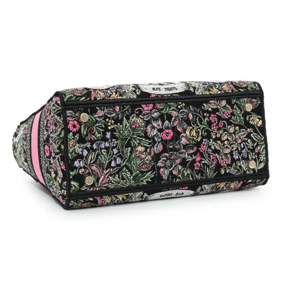 Exclusive Christian Dior Black Pink Embroidered Medium Lady D-Lite — Back View