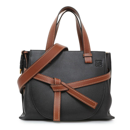 Exclusive Loewe Black Calfskin Small Gate Tote — Front View