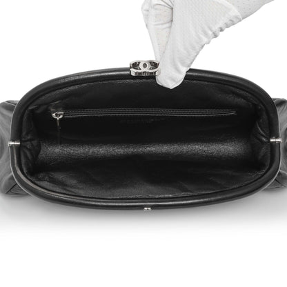 Exclusive Chanel Black Quilted Lambskin Timeless Clutch — Top View