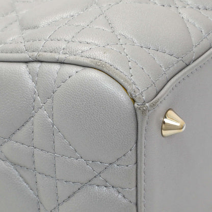 Exclusive Christian Dior Grey Lambskin Cannage Medium Lady Dior — Lifestyle View