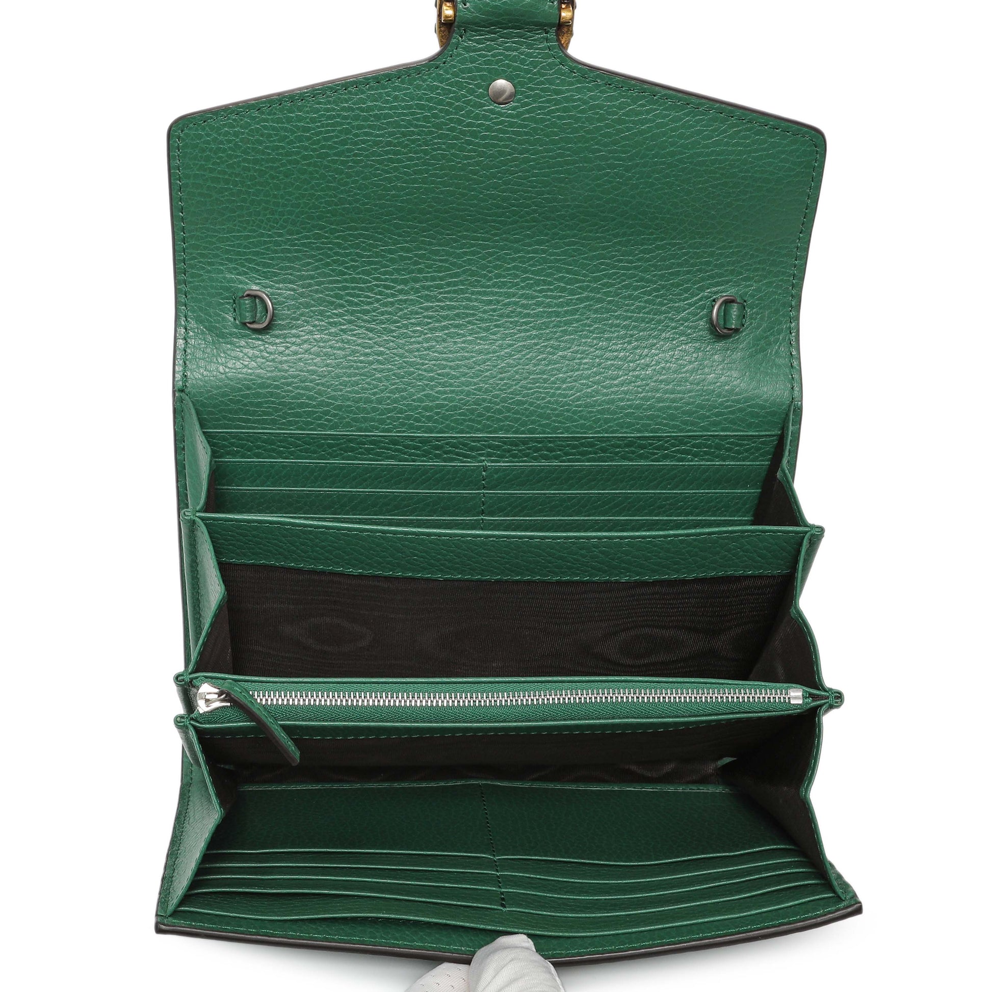 Exclusive Gucci Emerald Calfskin Mini Dionysus Chain Wallet — Top View