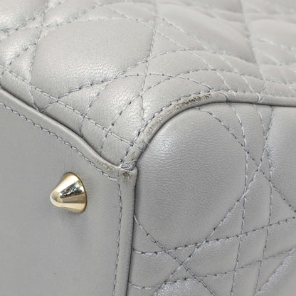 Exclusive Christian Dior Grey Lambskin Cannage Medium Lady Dior — Alternate View 7