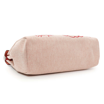 Exclusive Hermes Vache Hunter Rouge Piment Toile Pegase Pop Herbag Zip Retourne 31 PM — Back View