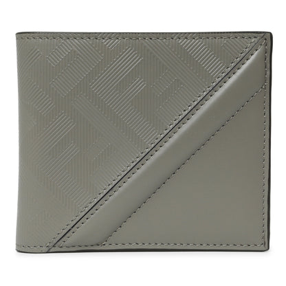 Exclusive Fendi Grey Vitello King Diagonal Bifold Wallet — Front View