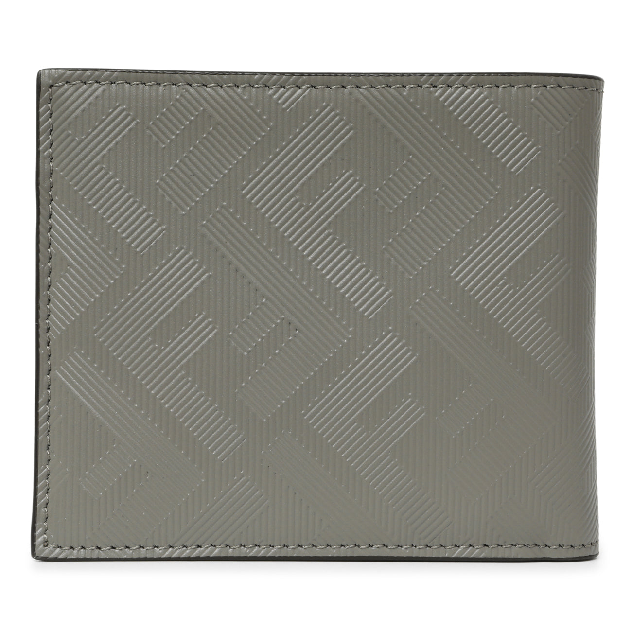 Exclusive Fendi Grey Vitello King Diagonal Bifold Wallet — Side View