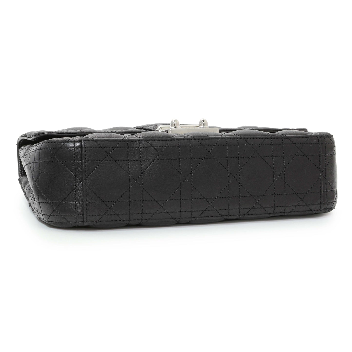 Exclusive Christian Dior Black Lambskin Cannage Medium Miss Dior Flap — Back View