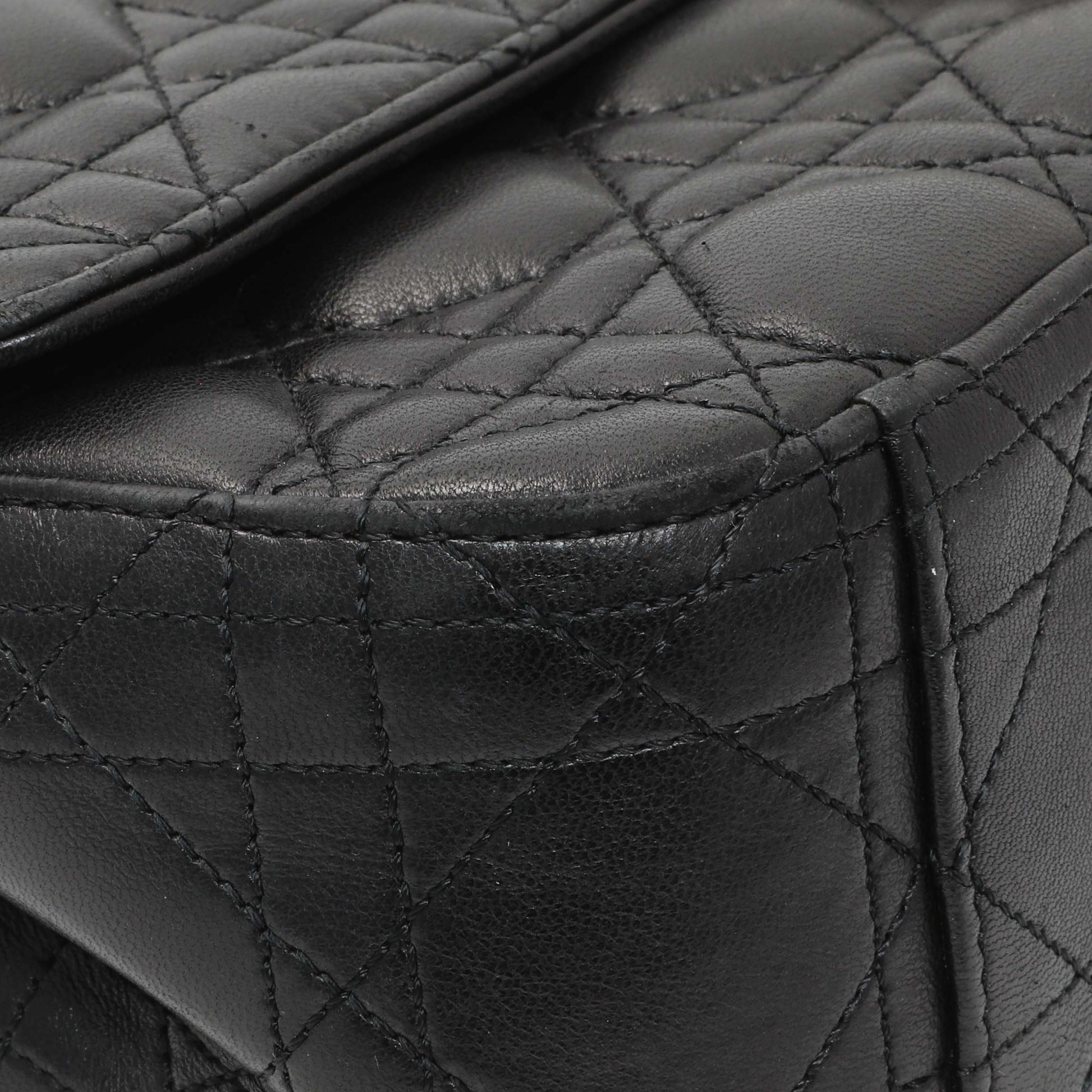 Exclusive Christian Dior Black Lambskin Cannage Medium Miss Dior Flap — Top View