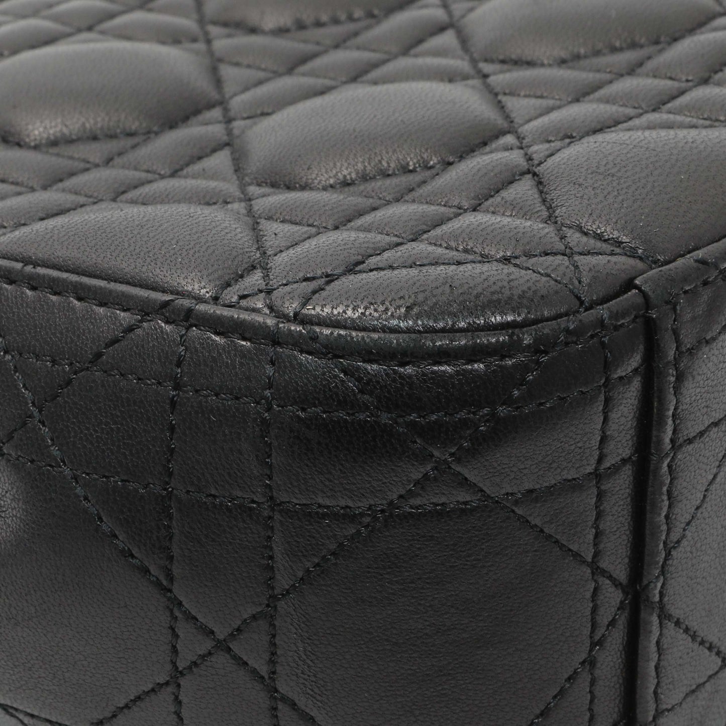 Exclusive Christian Dior Black Lambskin Cannage Medium Miss Dior Flap — Lifestyle View