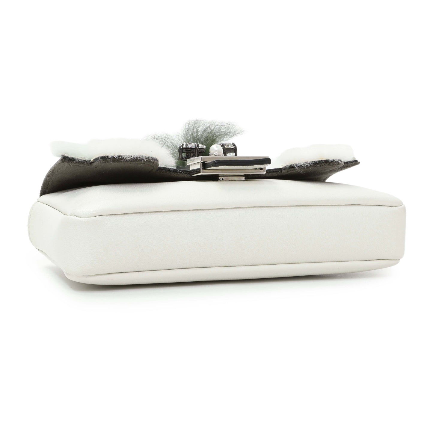 Exclusive Fendi Nappa Rabbit Fox Fur Micro Buggie Baguette — Back View