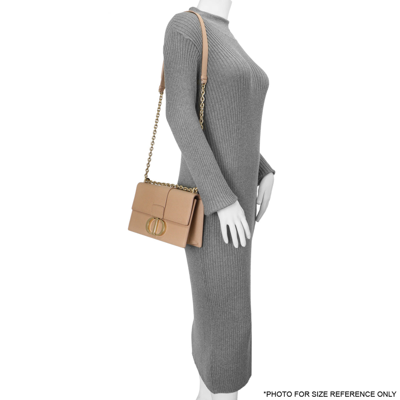 Exclusive Christian Dior Blush Grained Calfskin 30 Montaigne Chain Flap Bag — Alternate View 12