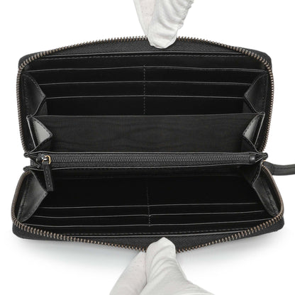 Exclusive Gucci Black Calfskin Matelasse GG Marmont Zip Around Wallet — Top View