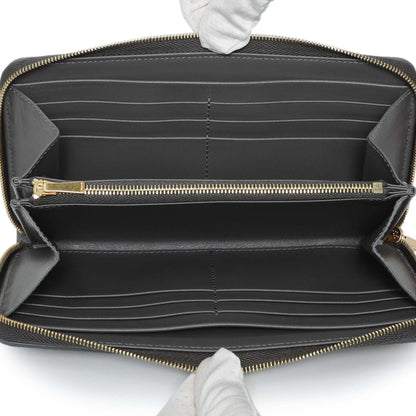 Exclusive Celine Grey Calfskin Large Zip Around Multifunction Wallet — Top View