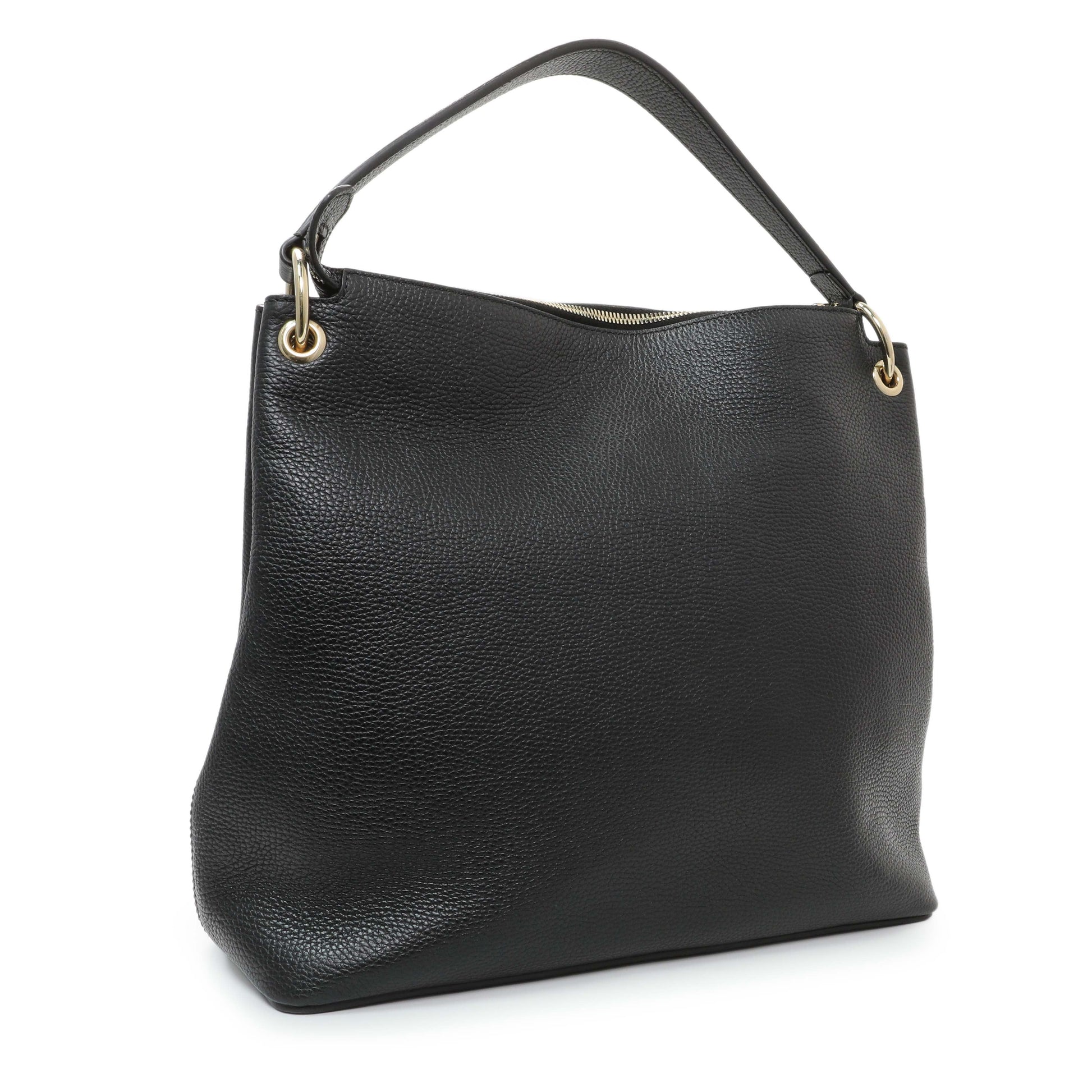 Exclusive Gucci Black Pebbled Calfskin Large Soho Hobo — Side View