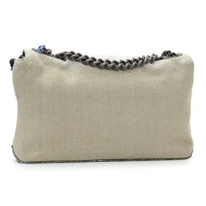 Exclusive Chanel Beige Canvas Tromp L’Oeil Graffiti Oh My Boy Flap — Back View