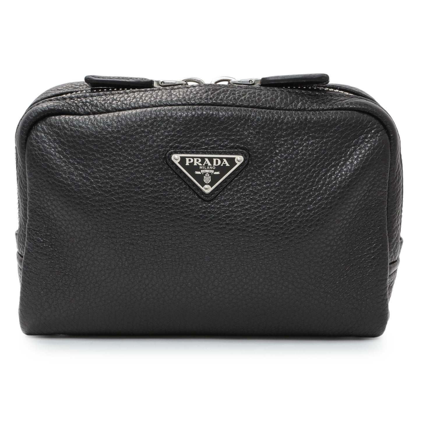 Exclusive Prada Vitello Daino Nero Shoulder Bag — Front View