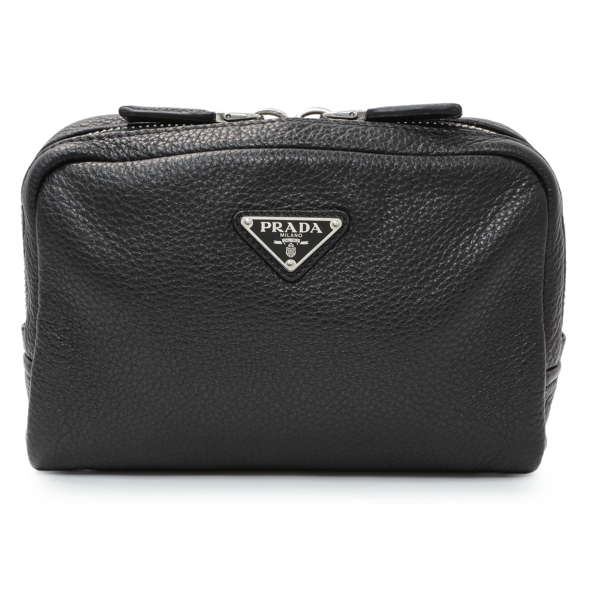 Exclusive Prada Vitello Daino Nero Shoulder Bag — Front View