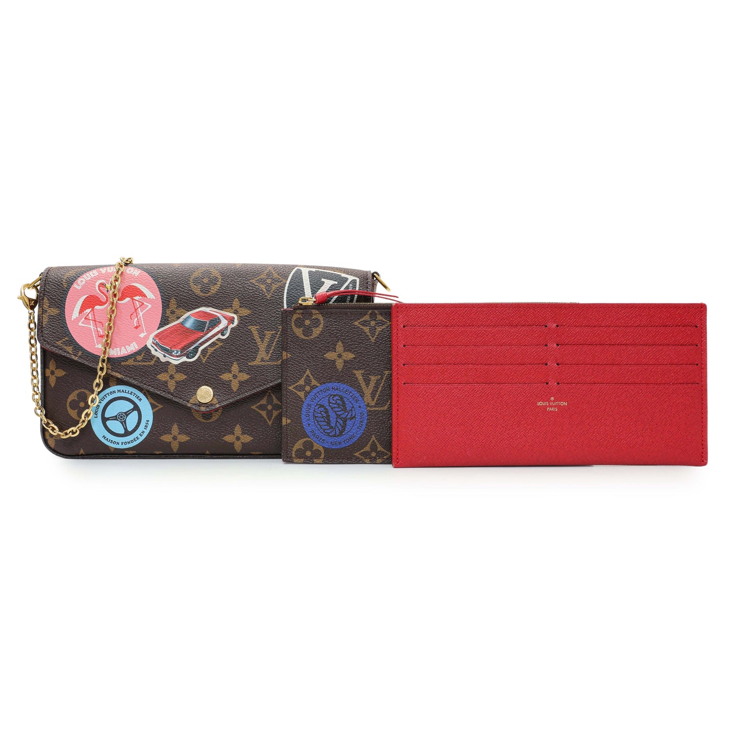 Exclusive Louis Vuitton Monogram My LV World Tour Pochette Felicie Chain Wallet — Front View