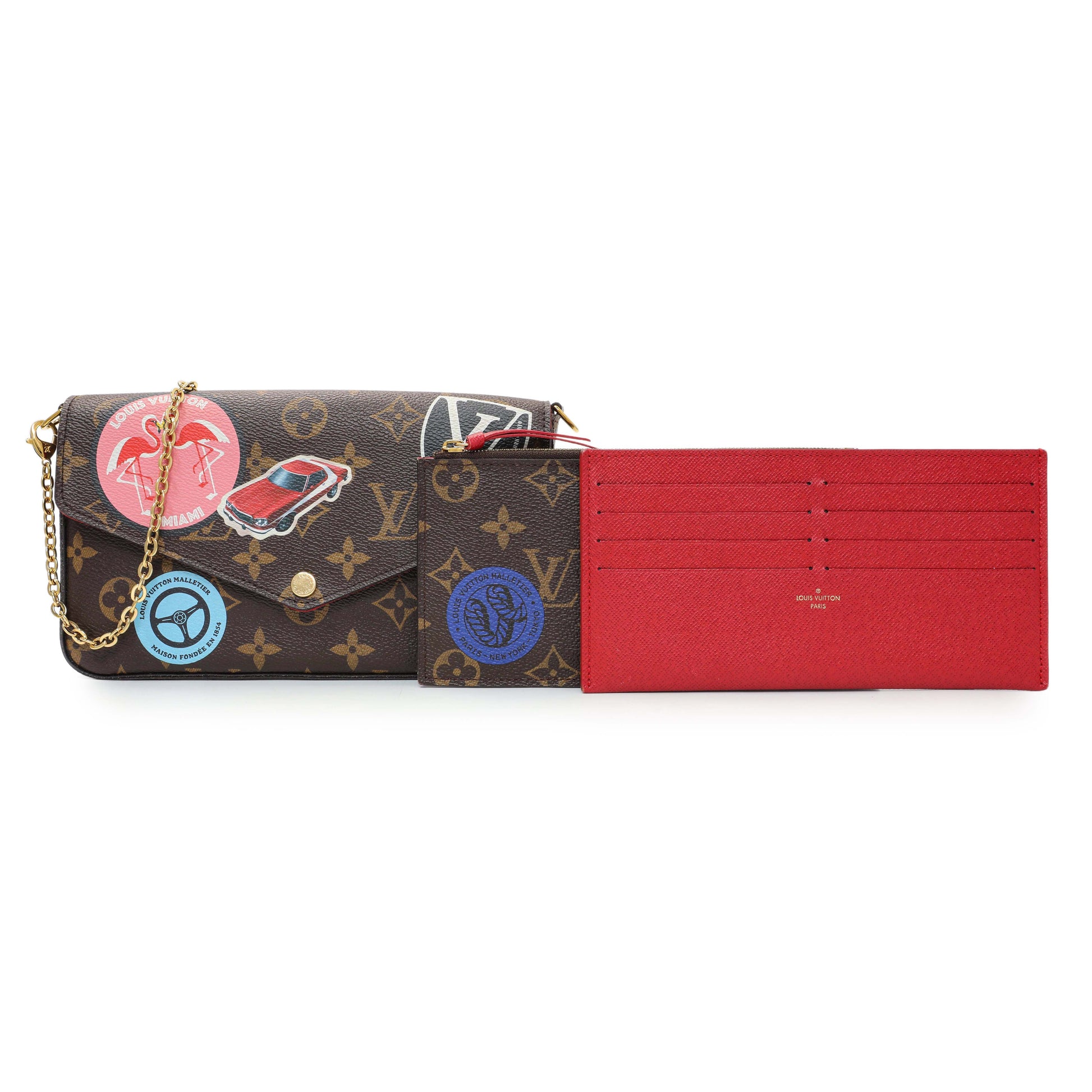 Exclusive Louis Vuitton Monogram My LV World Tour Pochette Felicie Chain Wallet — Front View