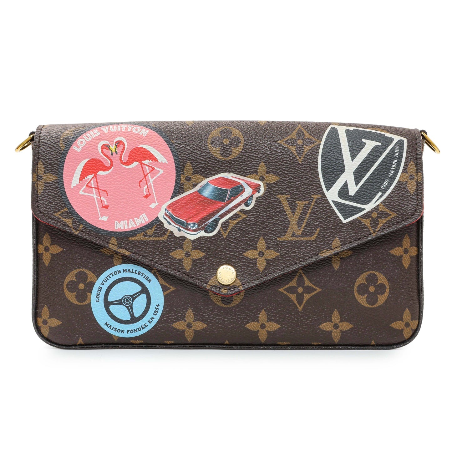 Exclusive Louis Vuitton Monogram My LV World Tour Pochette Felicie Chain Wallet — Side View