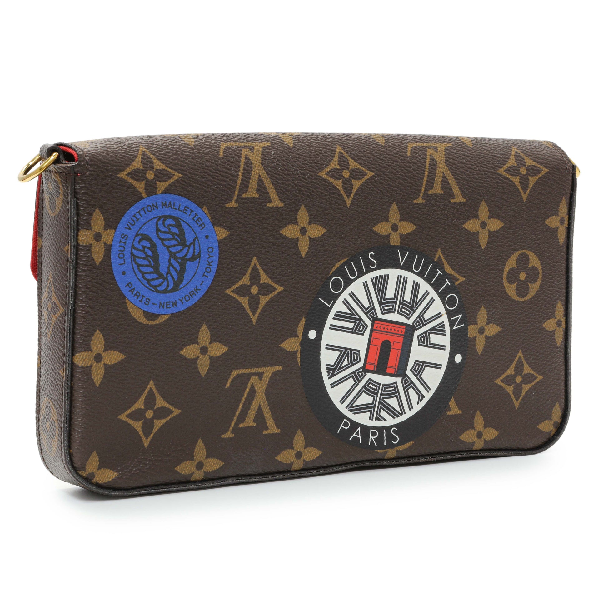 Exclusive Louis Vuitton Monogram My LV World Tour Pochette Felicie Chain Wallet — Back View