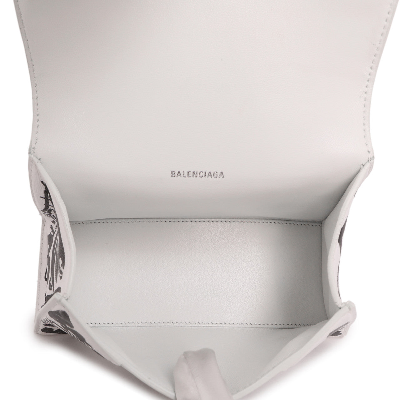 Exclusive Balenciaga White Calfskin Graffiti Hourglass Top Handle Bag  XS — Alternate View 8