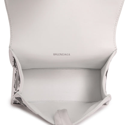 Exclusive Balenciaga White Calfskin Graffiti Hourglass Top Handle Bag  XS — Alternate View 8