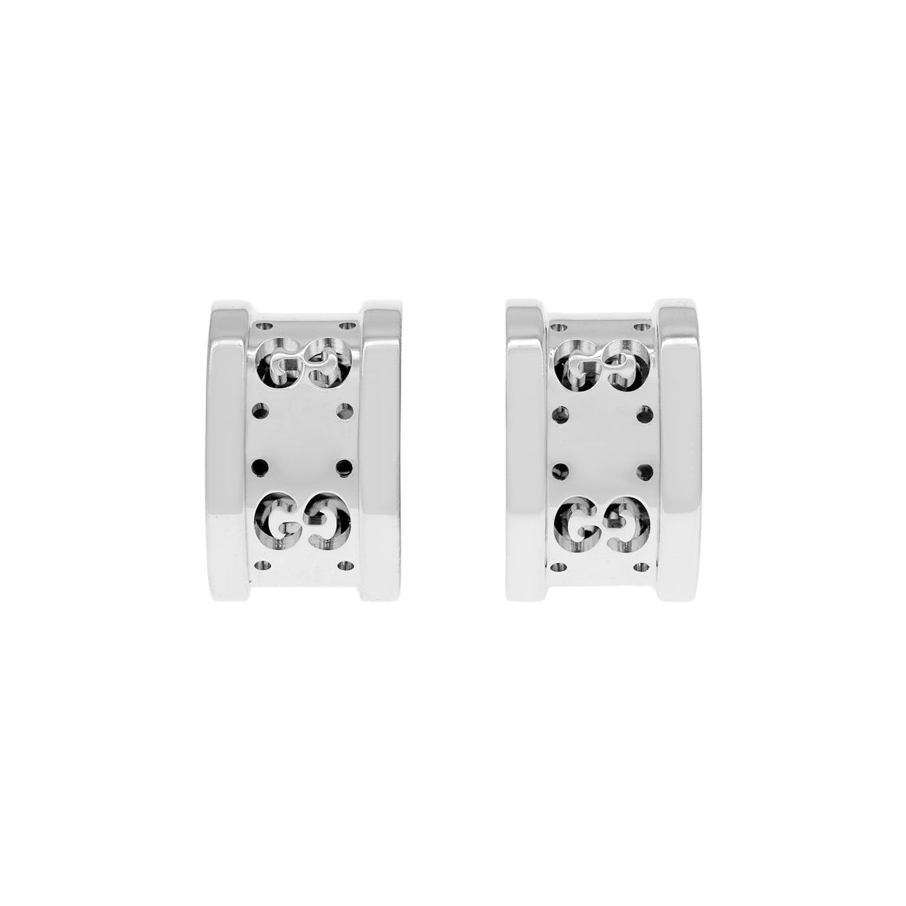 Exclusive Gucci 18K White Gold Icon Twirl Earrings — Front View