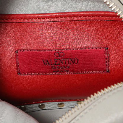 Exclusive Valentino Grey Nappa Rockstud Spike Camera Crossbody Bag — Detail View