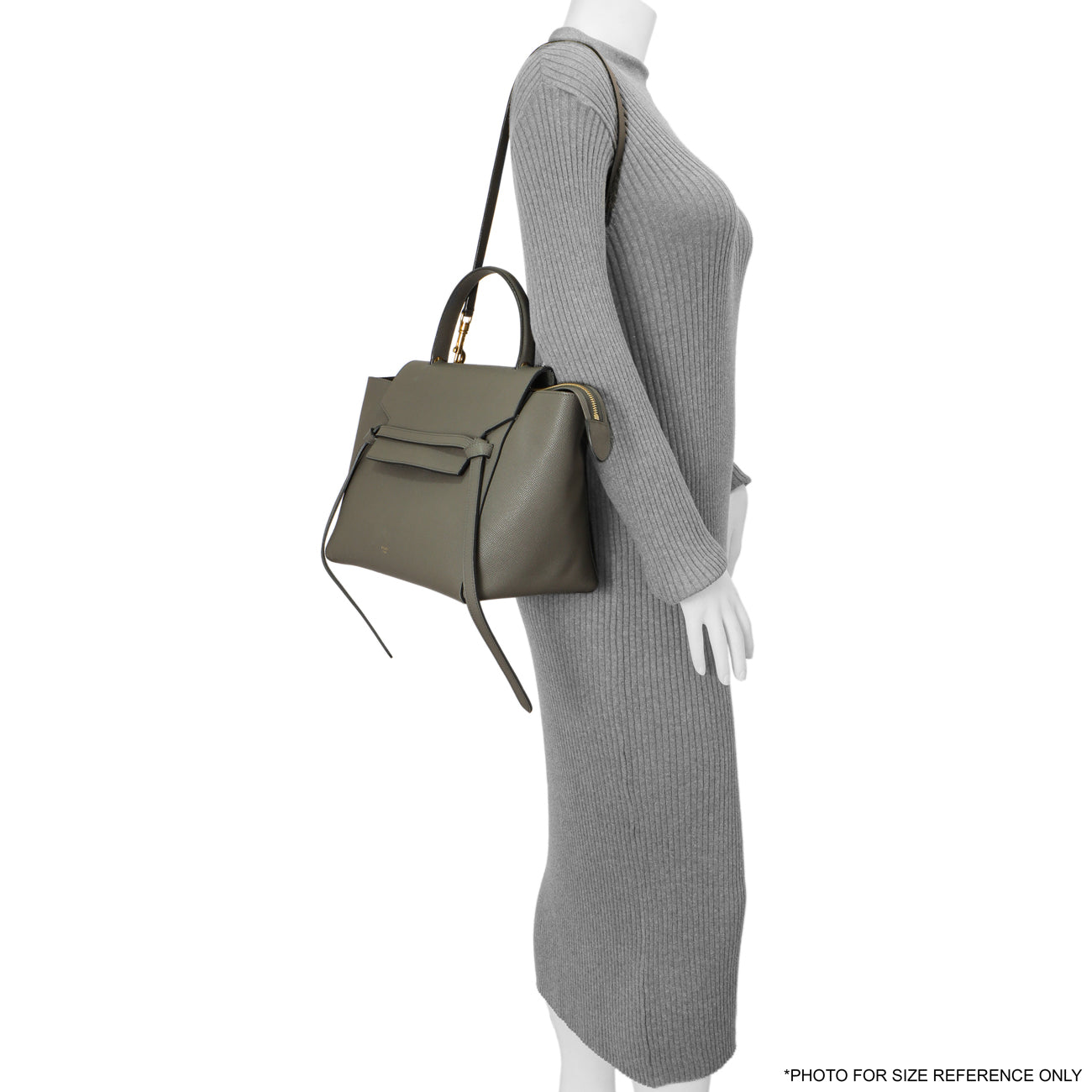 Exclusive Celine Grey Grained Calfskin Mini Belt Bag — Alternate View 13