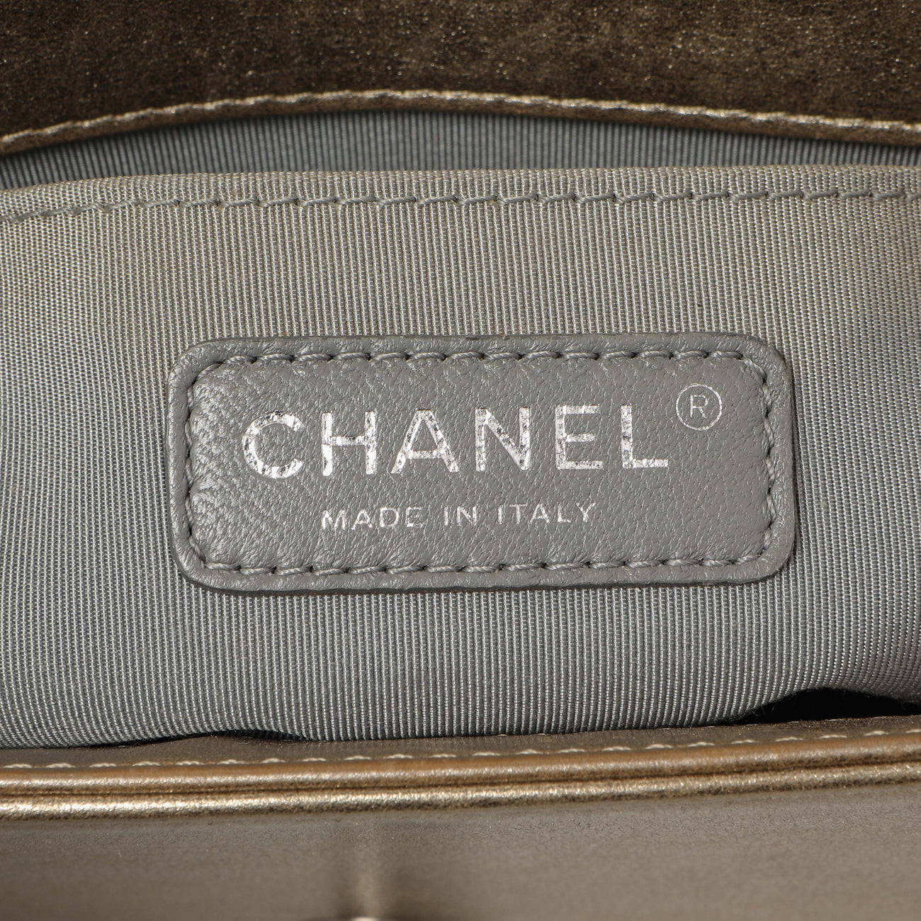 Exclusive Chanel Silver Gold Quilted Calfskin Medium Boy Bag — Alternate View 9