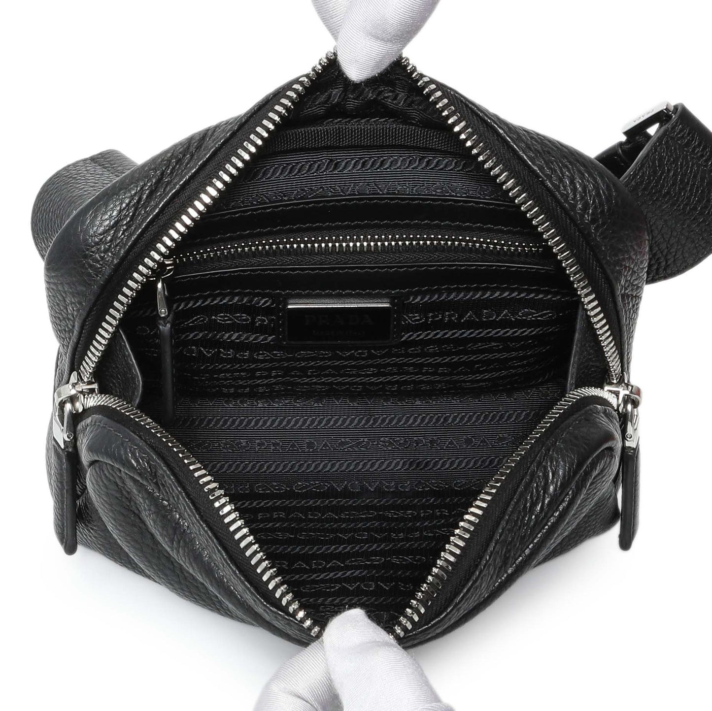 Exclusive Prada Vitello Daino Nero Shoulder Bag — Alternate View 8