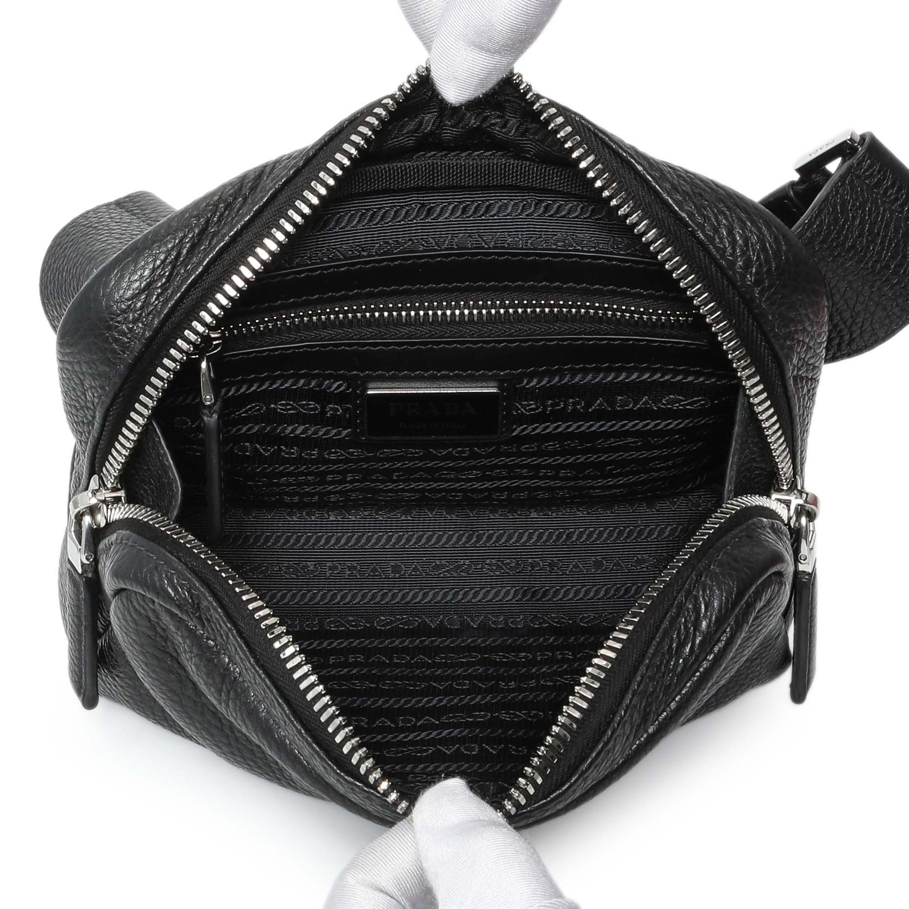 Exclusive Prada Vitello Daino Nero Shoulder Bag — Alternate View 8