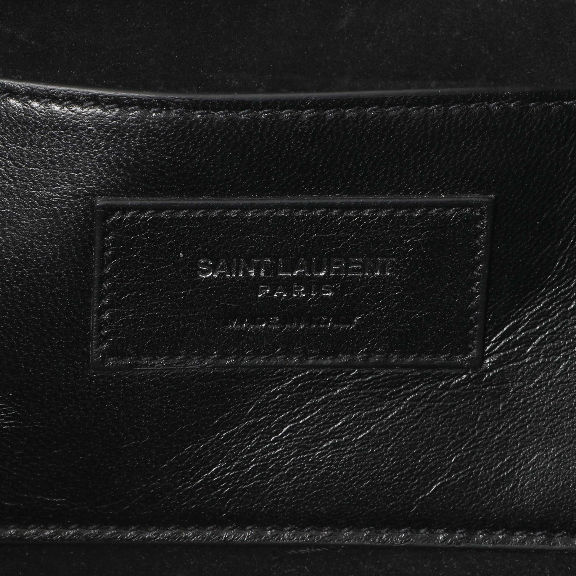 Exclusive Saint Laurent Black Snakeskin Monogram Kate Tassel Satchel — Detail View