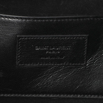 Exclusive Saint Laurent Black Snakeskin Monogram Kate Tassel Satchel — Detail View