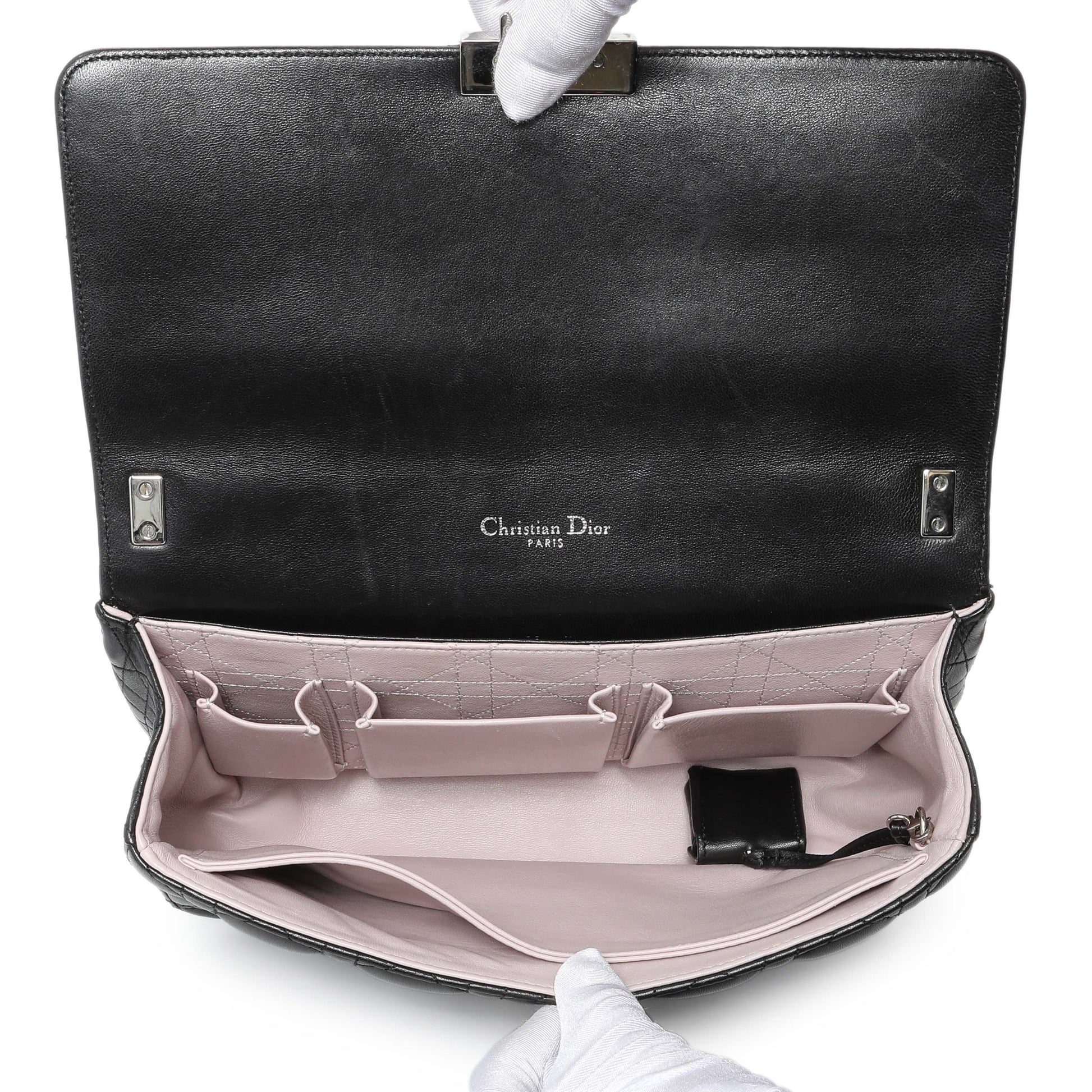 Exclusive Christian Dior Black Lambskin Cannage Medium Miss Dior Flap — Alternate View 8