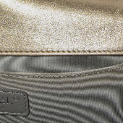 Exclusive Chanel Silver Gold Quilted Calfskin Medium Boy Bag — Alternate View 14
