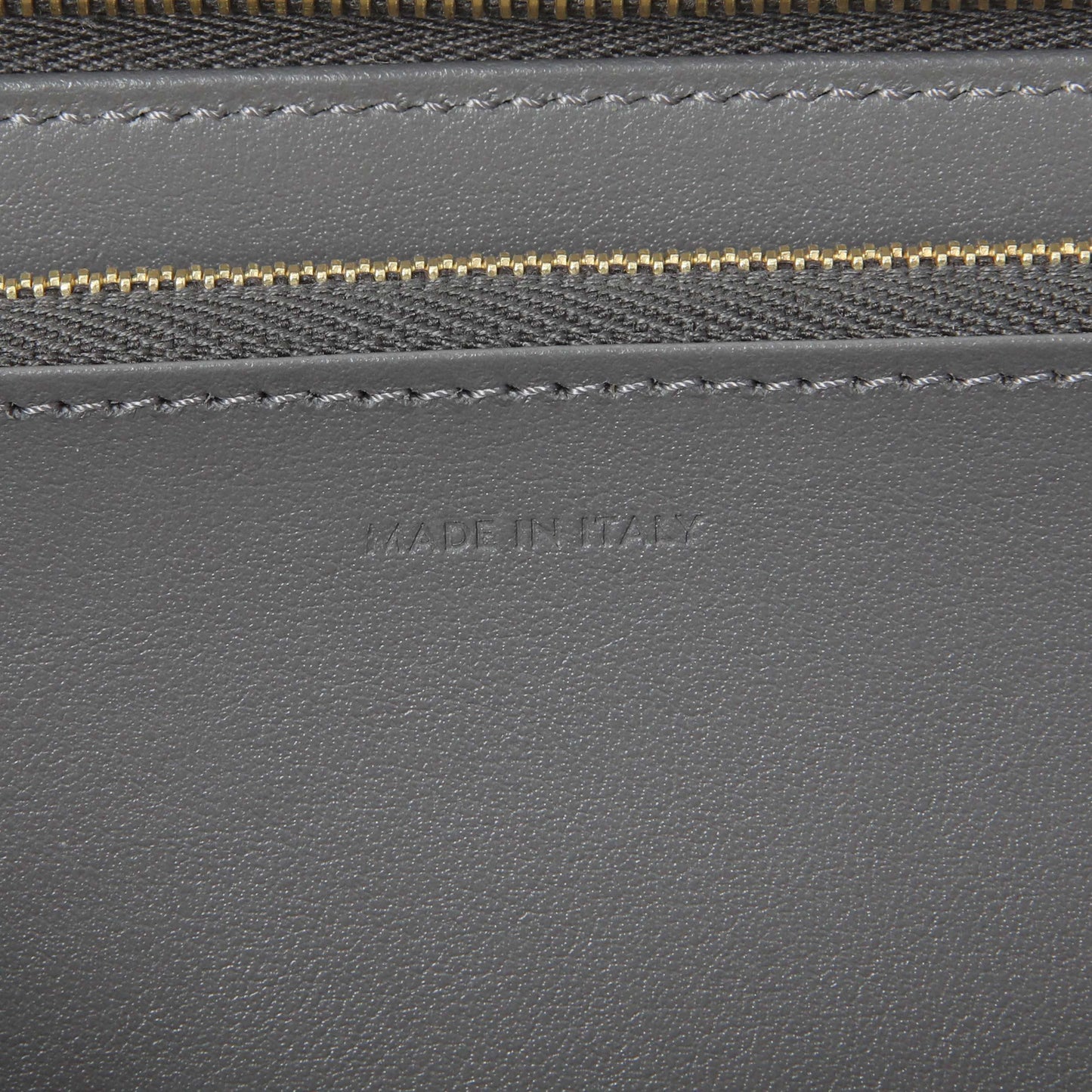 Exclusive Celine Grey Calfskin Large Zip Around Multifunction Wallet — Lifestyle View