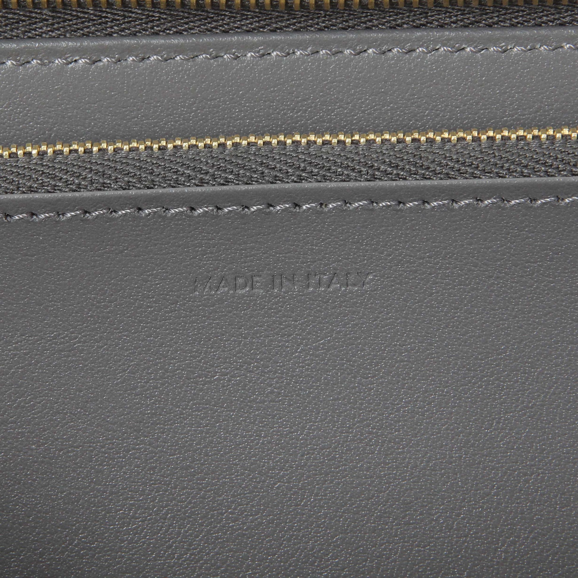 Exclusive Celine Grey Calfskin Large Zip Around Multifunction Wallet — Lifestyle View