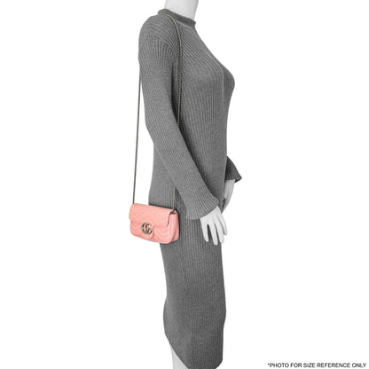 Exclusive Gucci Pink Calfskin Matelasse Super Mini GG Marmont — Alternate View 11