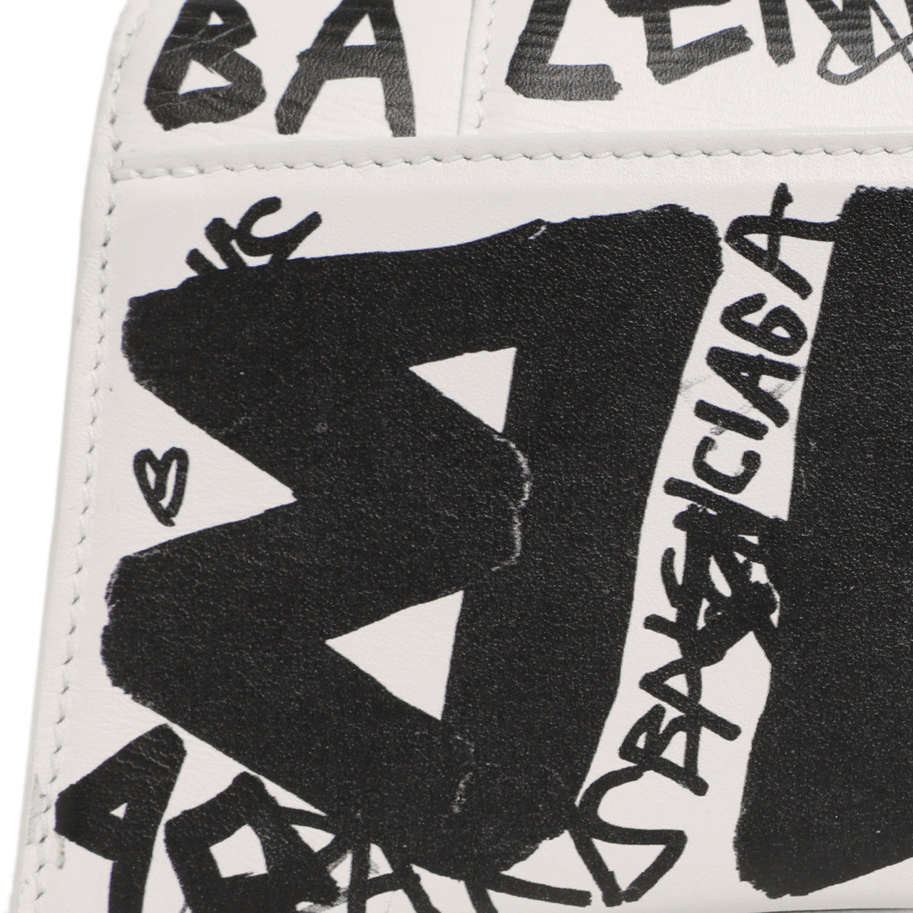 Exclusive Balenciaga White Calfskin Graffiti Hourglass Top Handle Bag  XS — Alternate View 12