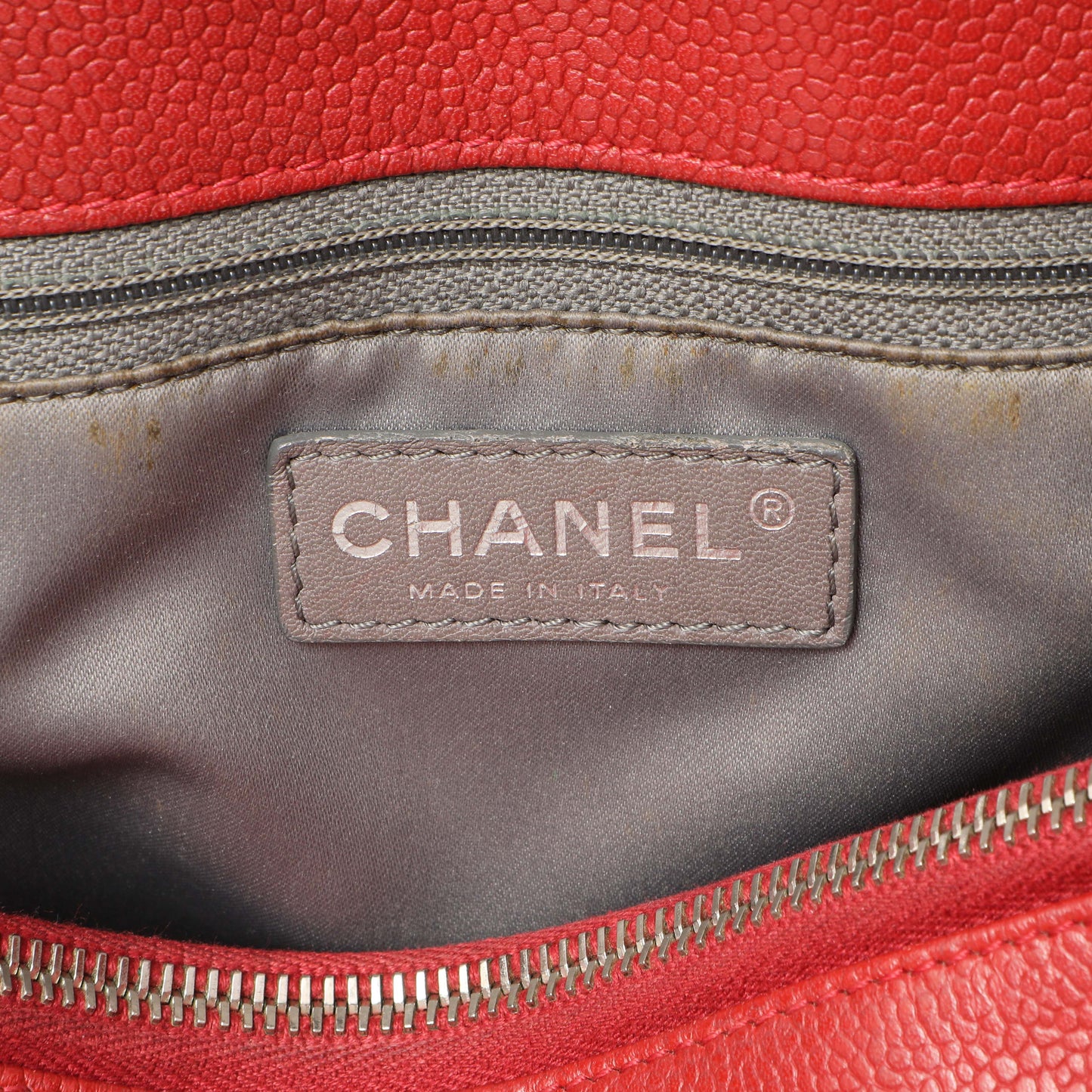 Exclusive Chanel Red Quilted Caviar Grand Shopping Tote GST — Alternate View 9