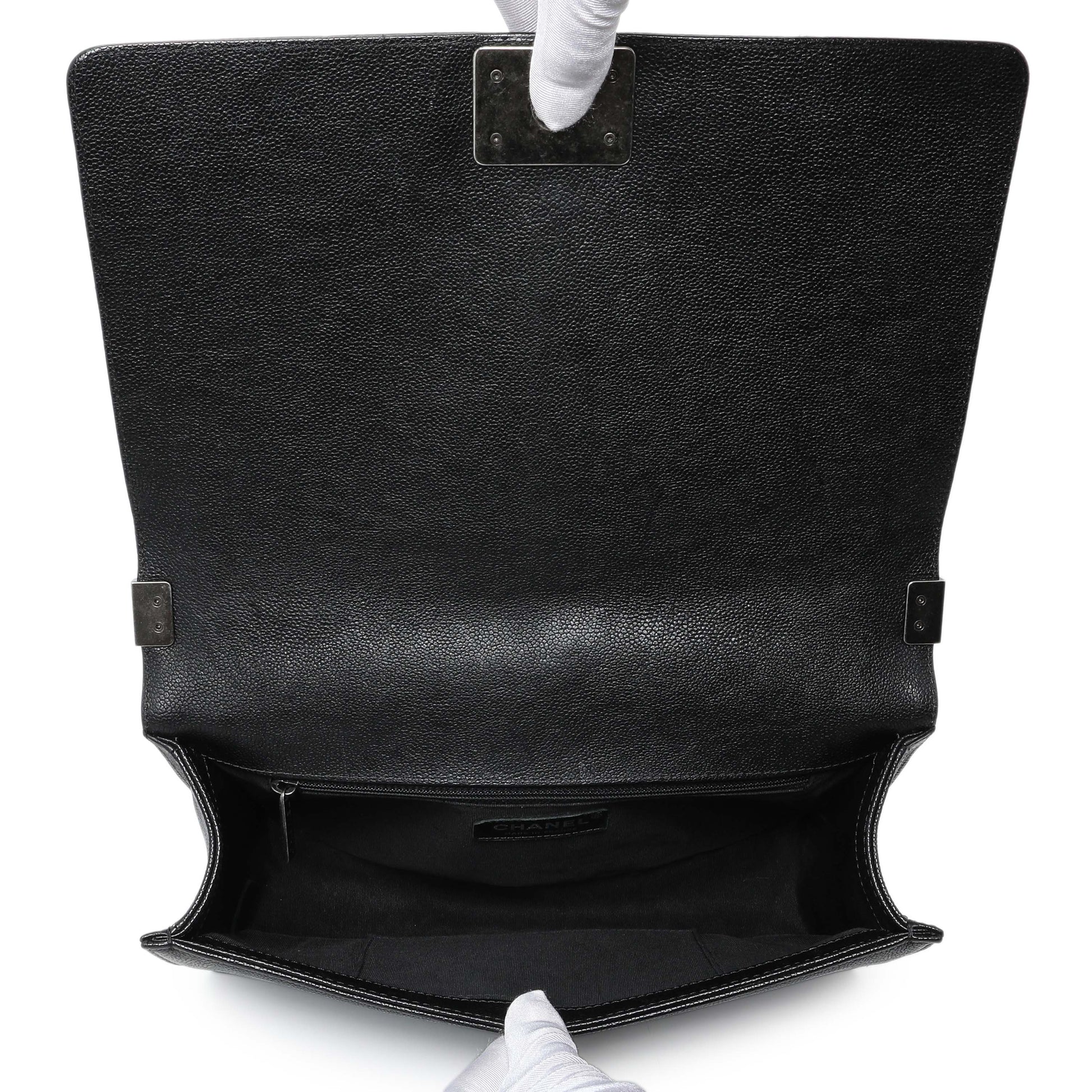Exclusive Chanel Black Quilted Caviar New Medium Boy Bag — Alternate View 8