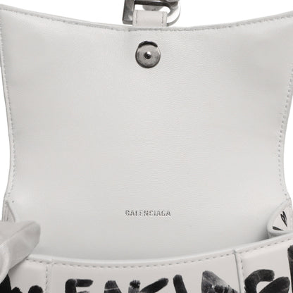 Exclusive Balenciaga White Calfskin Graffiti Hourglass Top Handle Bag  XS — Alternate View 9