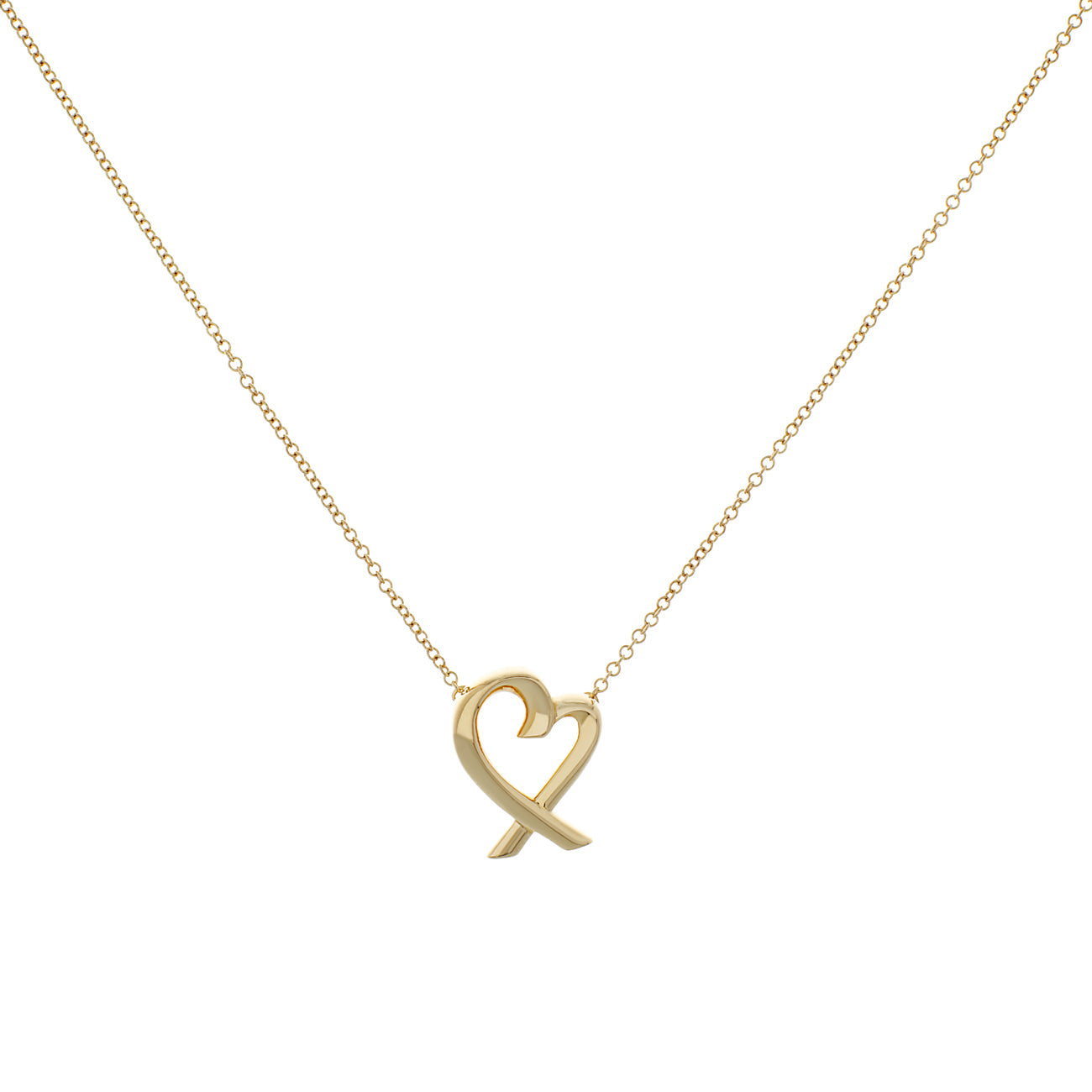 Exclusive Tiffany & Co. 18K Yellow Gold Paloma Picasso Loving Heart Pendant — Front View