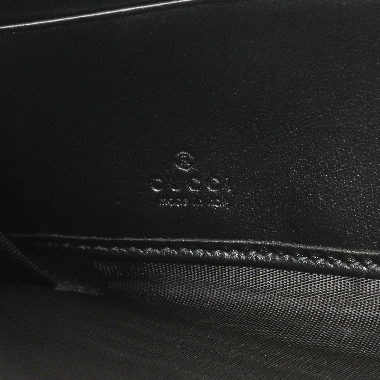 Exclusive Gucci Black Calfskin Matelasse GG Marmont Zip Around Wallet — Detail View