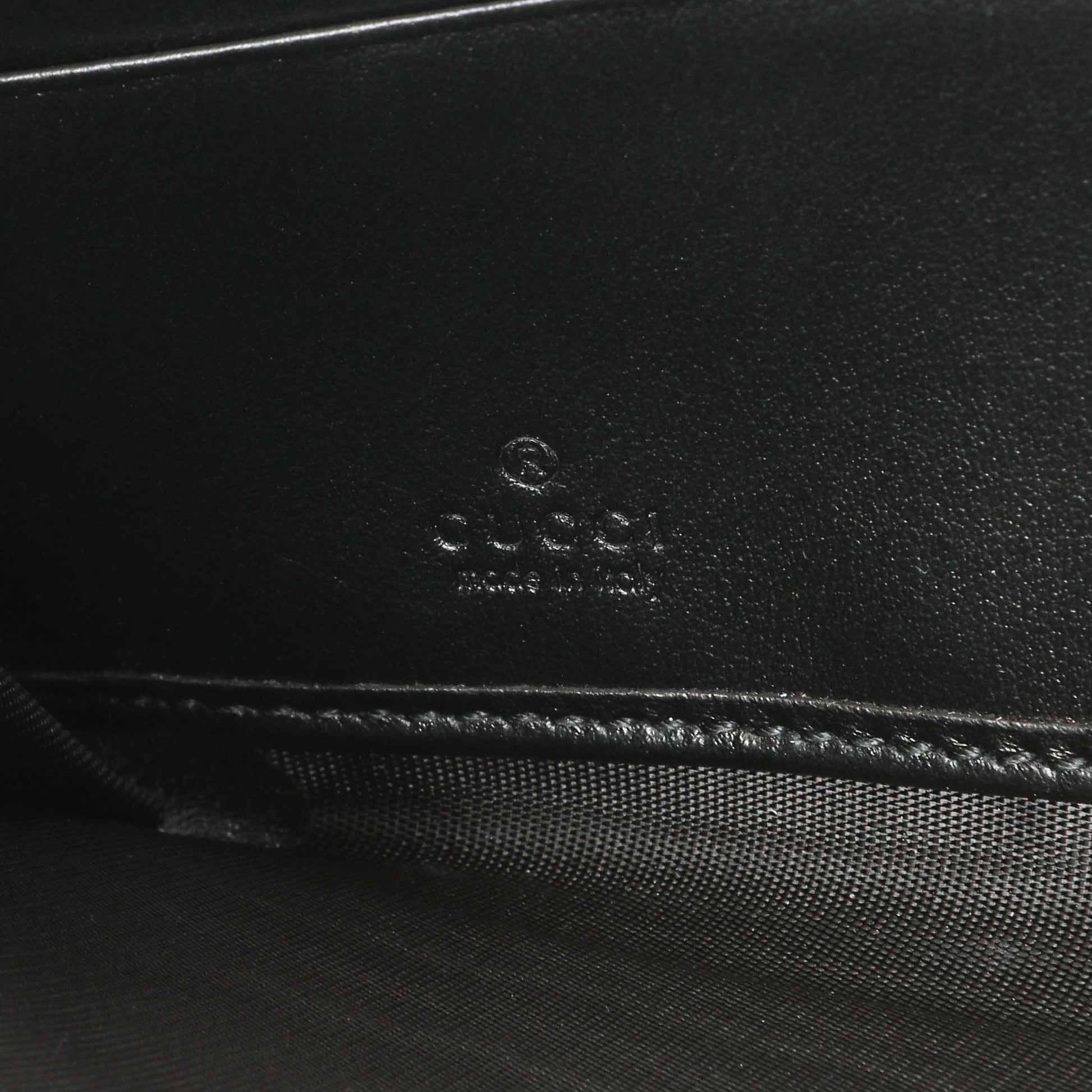 Exclusive Gucci Black Calfskin Matelasse GG Marmont Zip Around Wallet — Detail View