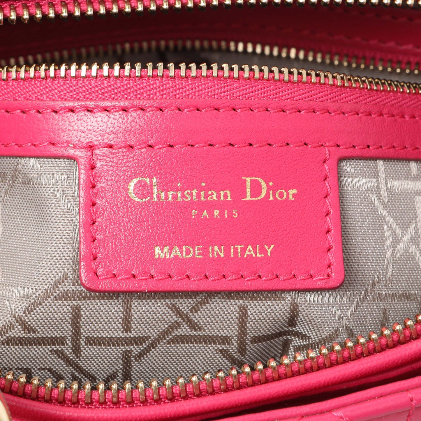 Exclusive Christian Dior Fuchsia Lambskin Cannage Large Lady Dior — Alternate View 9