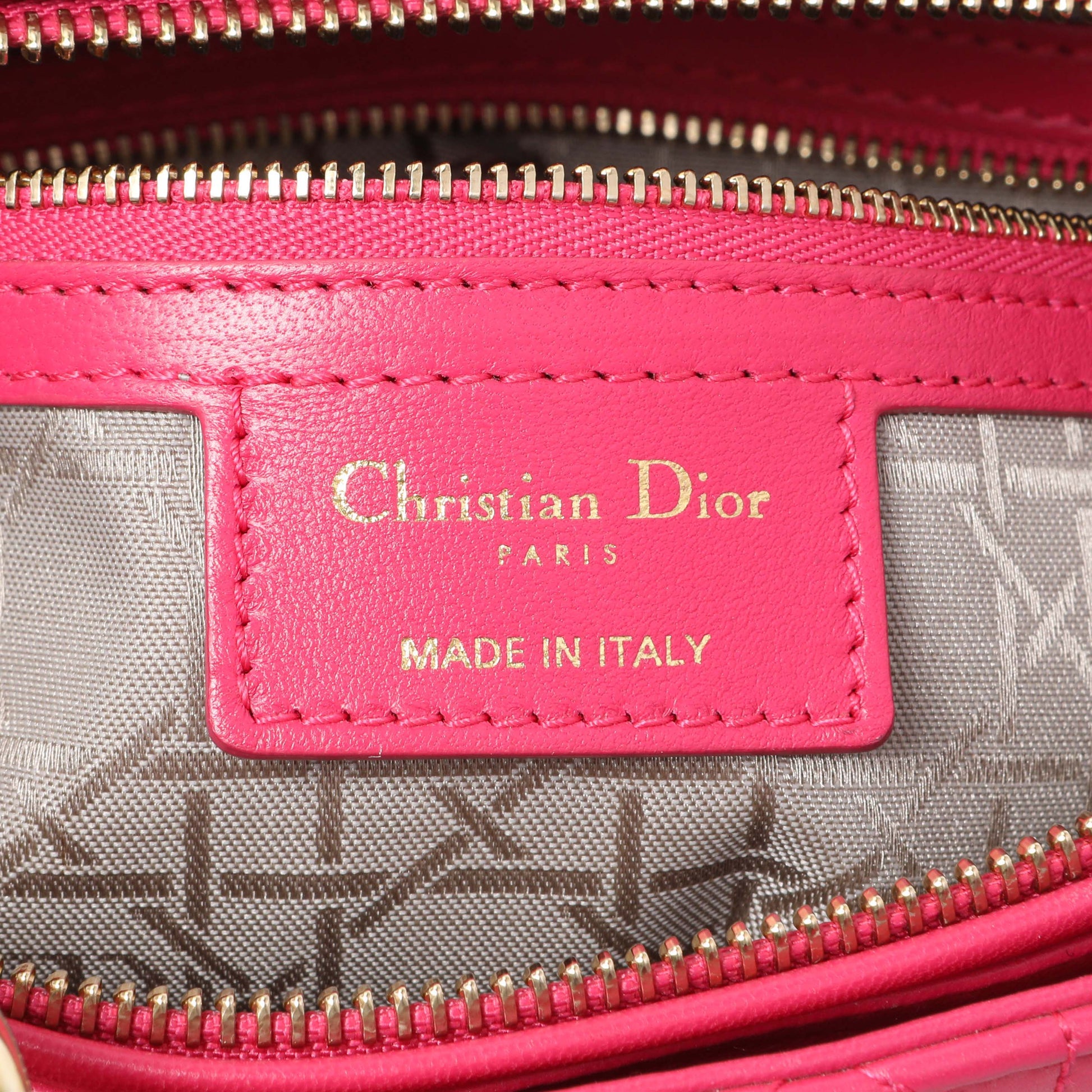 Exclusive Christian Dior Fuchsia Lambskin Cannage Large Lady Dior — Alternate View 9
