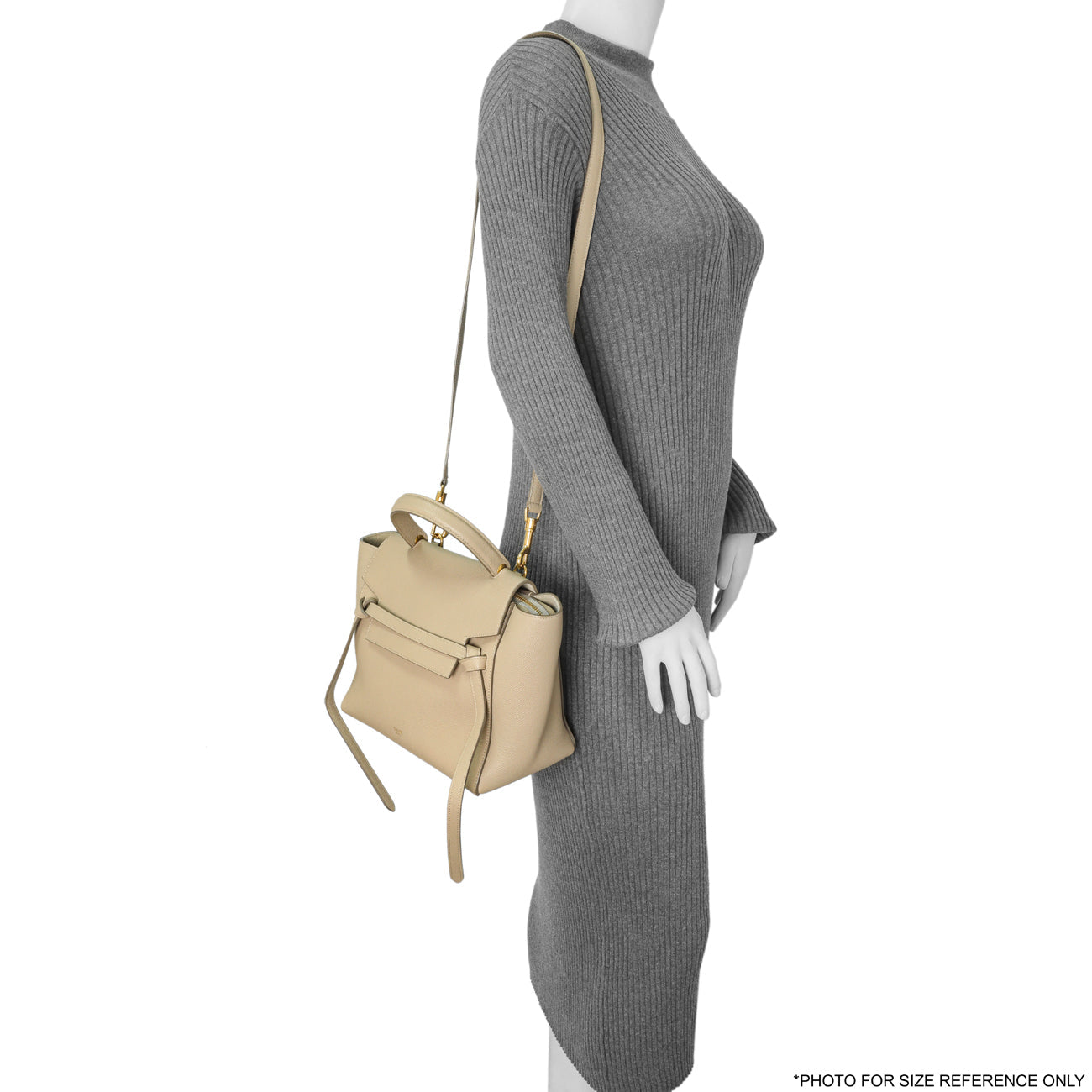 Exclusive Celine Light Taupe Grained Calfskin Micro Belt Bag — Alternate View 11